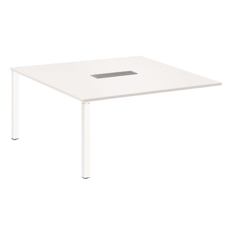 Module d'extension pieds tube pour table modulable blanche L 140 x P 140 cm Eden