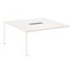 Module d'extension pieds tube pour table modulable blanche L 140 x P 140 cm Eden