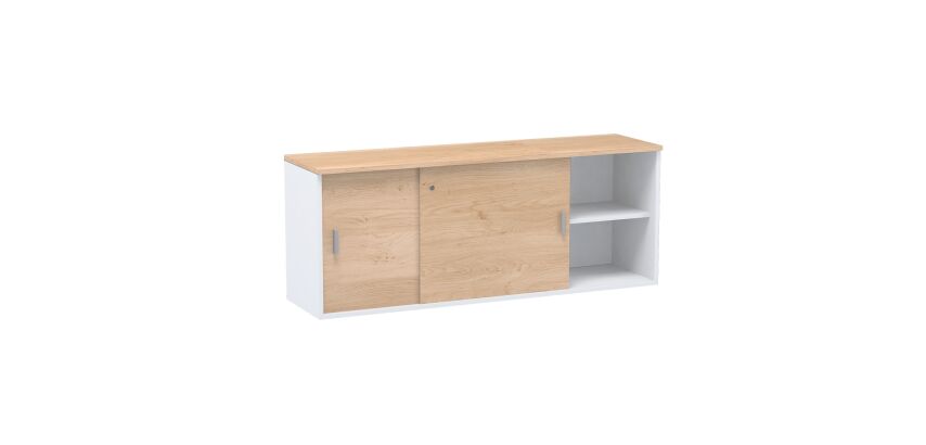Bahut L 160 cm chêne clair Exprim