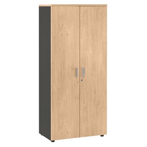Armoire portes battantes Exprim H 180 cm, décor chêne