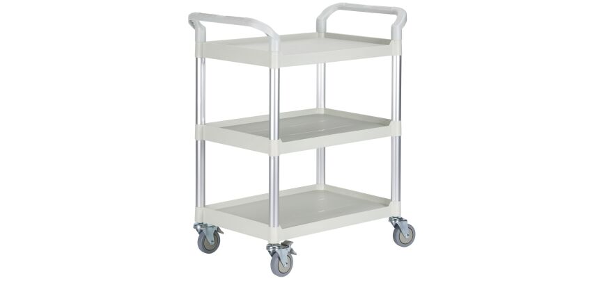 Chariot "servante" 3 plateaux gris