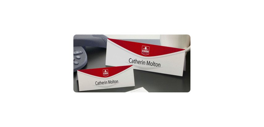 Paquet de 20 chevalets porte-nom Avery papier 60 x 210 mm