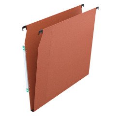 Suspension files for cabinets 33 cm in kraft budget 210 g bottom 15 mm orange