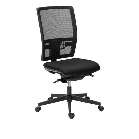 Chaise de bureau Bruneau Activ' tissu et maille - dossier haut réglage profondeur d’assise Sans accoudoirs  soutien lombaire - mécanisme Synchrone + réglage profondeur d’assise - pieds noir