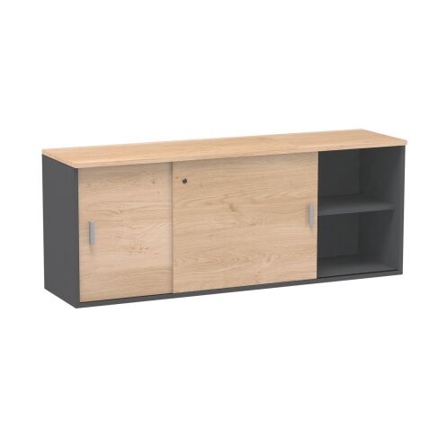 Bahut L 160 cm chêne clair Exprim