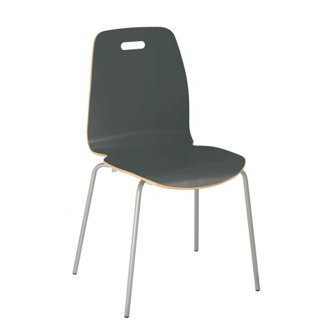 Silla coque madera 4 patas gris