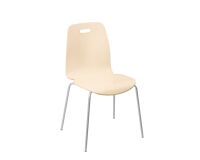 Bucket seat wood with tube shaped undercarriage in metal