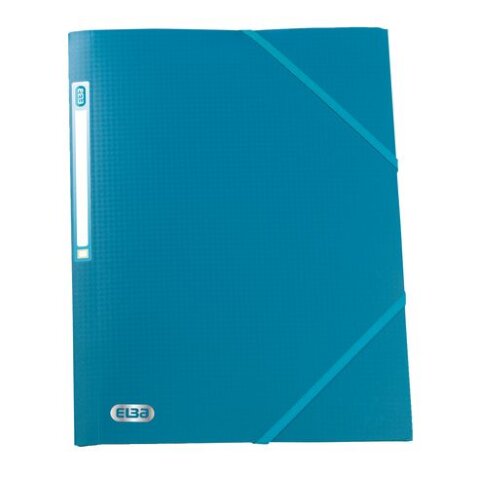 Plastic folder with 3 flaps and elastic band Memphis Elba 24 x 32 cm back 1,5 cm coloured