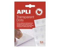 Gotas adhesivas transparentes Dot Apli Paquete de 64