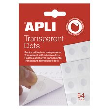 Gotas adhesivas transparentes Dot Apli Paquete de 64
