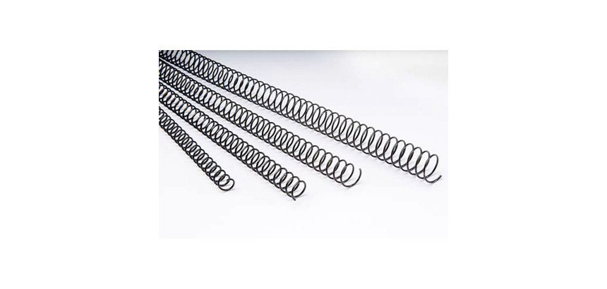 Espirales metálicas simples paso 5:1 16 mm Ø color negro Caja de 100