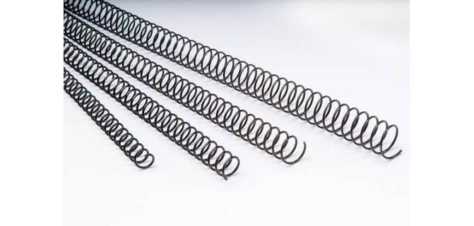 Espirales metálicas simples paso 5:1 40 mm Ø color negro Caja de 25
