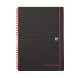 Spiraalschrift Oxford Professional Black'N Red A5 14,8 x 21 cm - wit gelijnd - 140 pagina's