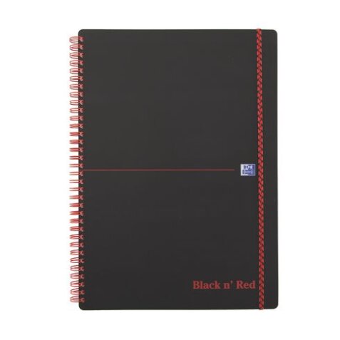 Spiral notebook Oxford Professional Black'N Red A5 14,8 x 21 cm - white lined - 140 pages