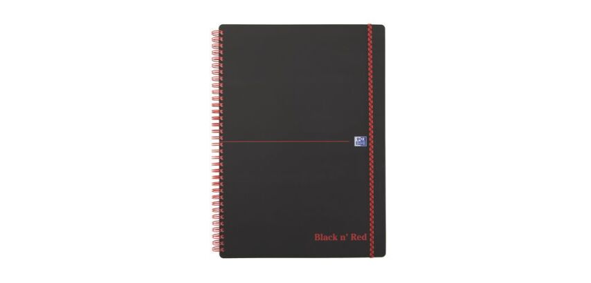 Spiralschreibblock Oxford Professional Black'N Red A5 14,8 x 21 cm - weiß liniert - 140 Seiten