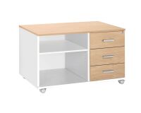 Mobile console Intuitiv' L 100 cm 3 drawers white - light oak