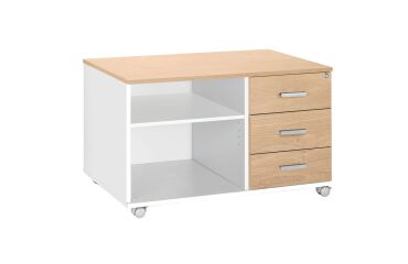 Mobile console Intuitiv' L 100 cm 3 drawers white - light oak