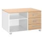 Console mobile Intuitiv' L 100 cm 3 tiroirs blanc - chêne clair