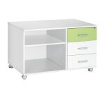 Console mobile Inéo 3 tiroirs corps blanc et façade de couleur