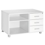 Console mobile Intuitiv' L100 cm 3 tiroirs blanc - blanc