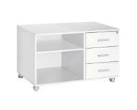 Console mobile Inéo 3 tiroirs blanc - blanc