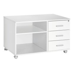 Mobile console Intuitiv' L100 cm 3 drawers white - white