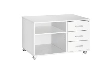 Mobile console Intuitiv' L100 cm 3 drawers white - white