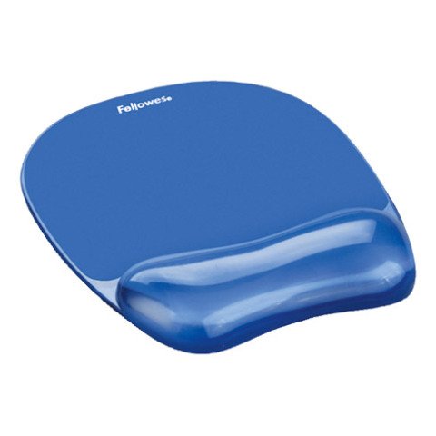 Alfombrilla para ratón con reposamuñecas Gel Crystal Fellowes azul