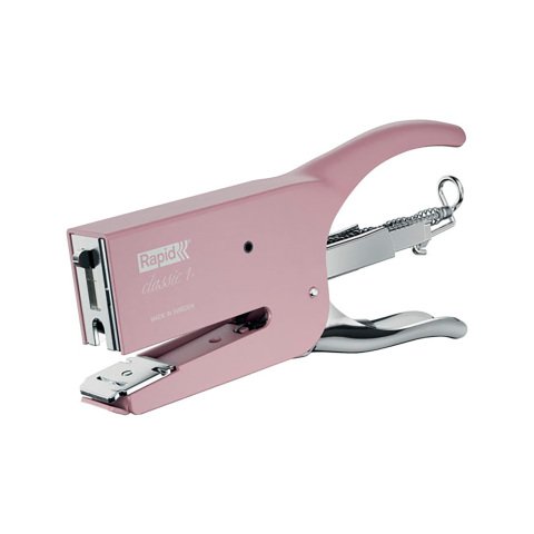 Grapadora de pinza Rapid K1 Classic Retro - grapas 26/6 y 26/8 - capacidad de 50 hojas rosa