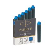 Cartouche d'encre courte pour stylos plumes Parker bleue – Boîte de 6