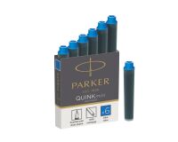 Cartouche d'encre courte pour stylos plumes Parker bleue – Boîte de 6