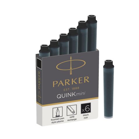 Cartouche d'encre courte Parker pour stylos plumes - Boîte de 6