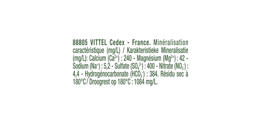 Eau Vittel bouteille 1,5 L - carton de 12