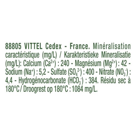 Eau Vittel bouteille 1,5 L - carton de 12