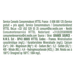 Eau Vittel bouteille 1 litre - carton de 15