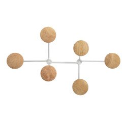Colgador mural Luna blanco madera