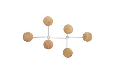 Colgador mural Luna blanco madera