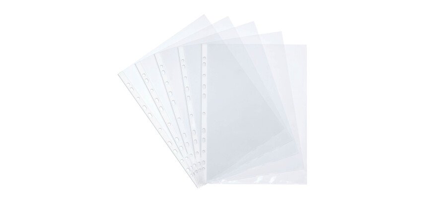 Paquete de 200 fundas multitaladro Bruneau A4, polipropileno liso 9/100 + 100 gratis