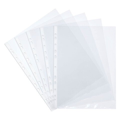 Paquete de 200 fundas multitaladro Bruneau A4, polipropileno liso 9/100 + 100 gratis