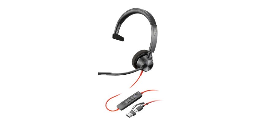 Auriculares con cable HP Poly Blackwire C3310 monoaural USB-A/C