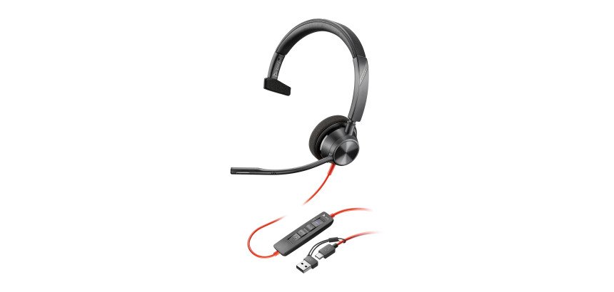 Auriculares con cable HP Poly Blackwire C3310 monoaural USB-A/C