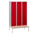 Vestiaire Standard - 3 colonnes monobloc/industrie salissante - A code