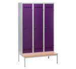 Vestiaire Standard - 3 colonnes monobloc/industrie salissante - A code