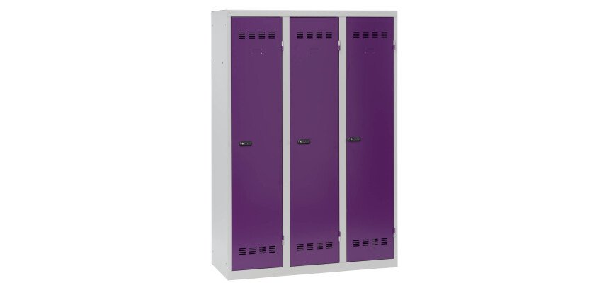 Vestiaire Standard - 3 colonnes monobloc/industrie salissante - A code