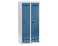 Vestiaire Standard - 2 colonnes monobloc/industrie salissante - A code - bleu