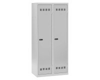 Vestiaire Standard - 2 colonnes monobloc/industrie salissante - A code - gris
