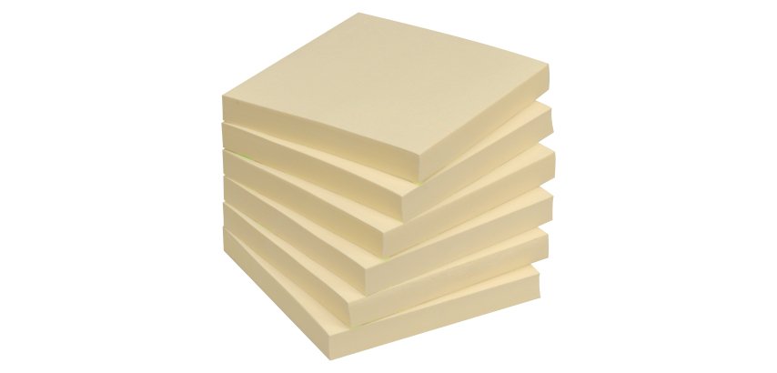 Blocco appunti 75x75 mm riposizionabili giallo 100 ff Bruneau