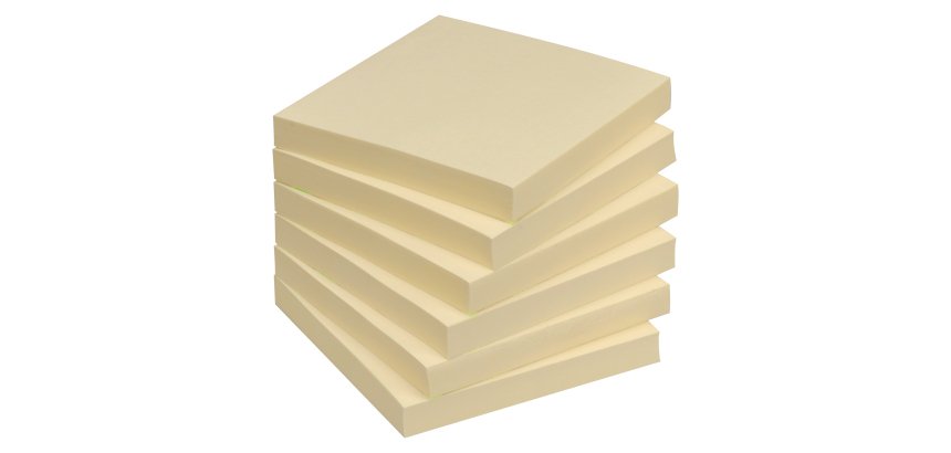 Blocco appunti 75x75 mm riposizionabili giallo 100 ff Bruneau