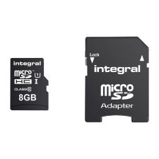 Carte mémoire micro SDHC avec adaptateur micro SD Intégral 8 Go  - classe 10