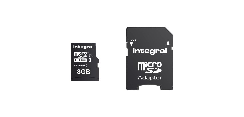 Carte mémoire micro SDHC avec adaptateur micro SD Intégral 8 Go  - classe 10